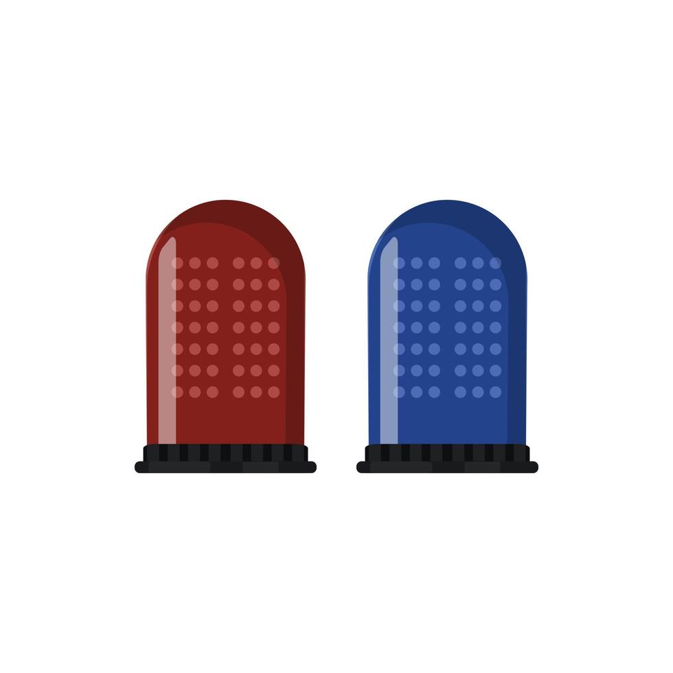 Siren. Police officer flasher or ambulance flasher. Siren police light vector. Light bulbs are blue and red. vector