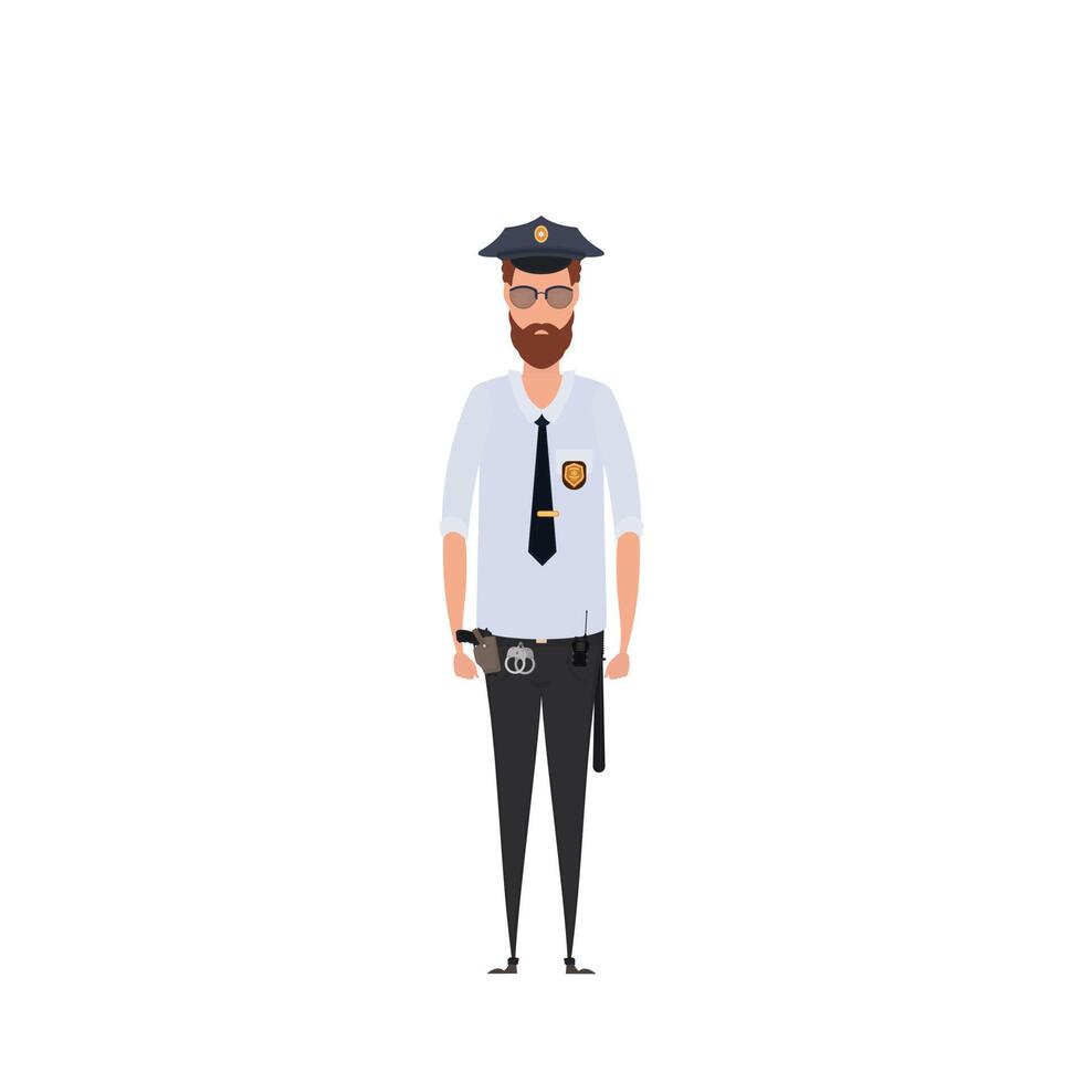 Man with pilot uniform illustration in flat color design. illustration on white background. vector