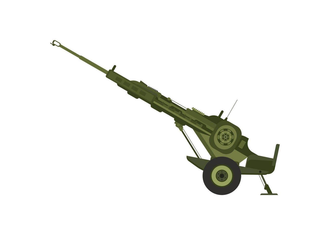 Artillery gun on a white background. Isolate. It can be enlarged and used as a background or texture. vector