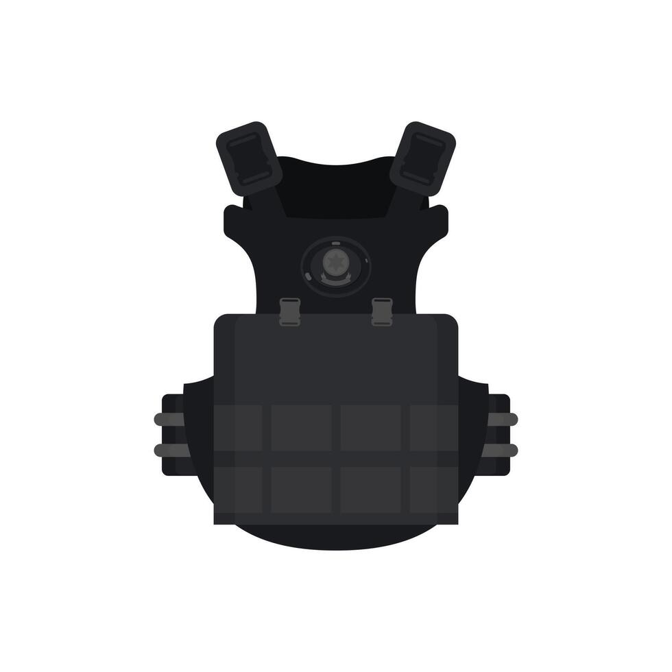 Police flak jacket or bulletproof vest cartoon vector Illustration