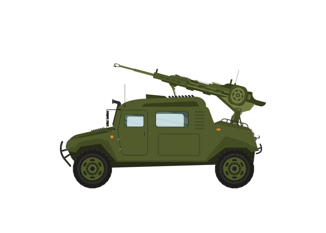 ilustración moderna de vehículos militares, adecuada para activos de juego, icono, infografía vector