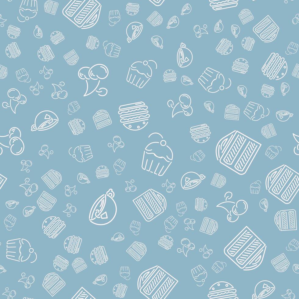doodle seamless pattern with baby items. Eps 10 vector