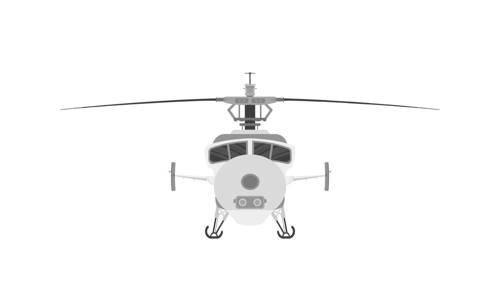 Helicóptero con chasis y palas. ilustración vectorial eps 10 aislado sobre fondo blanco vector