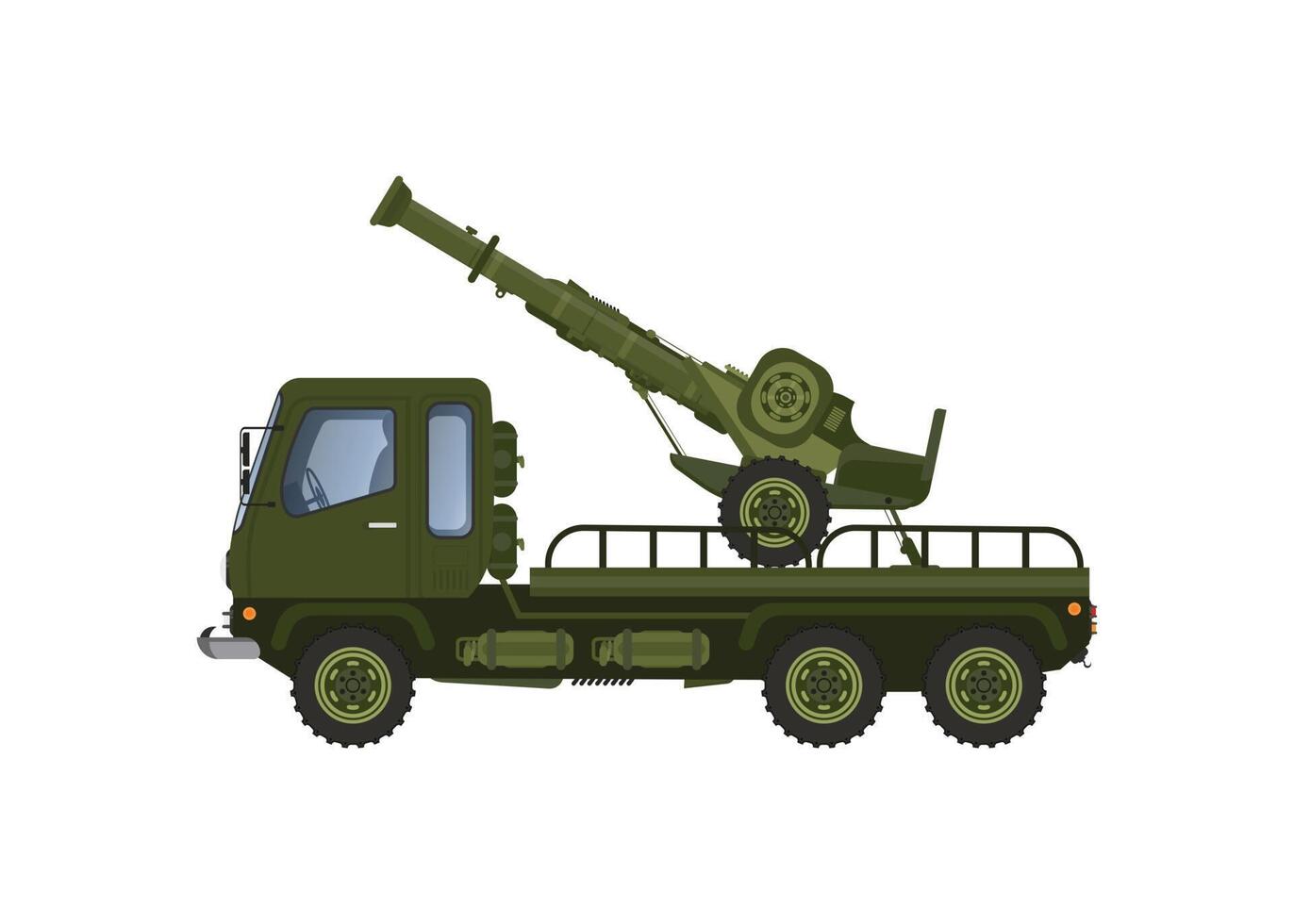 Truck with military missiles. illustration on a white background. vector