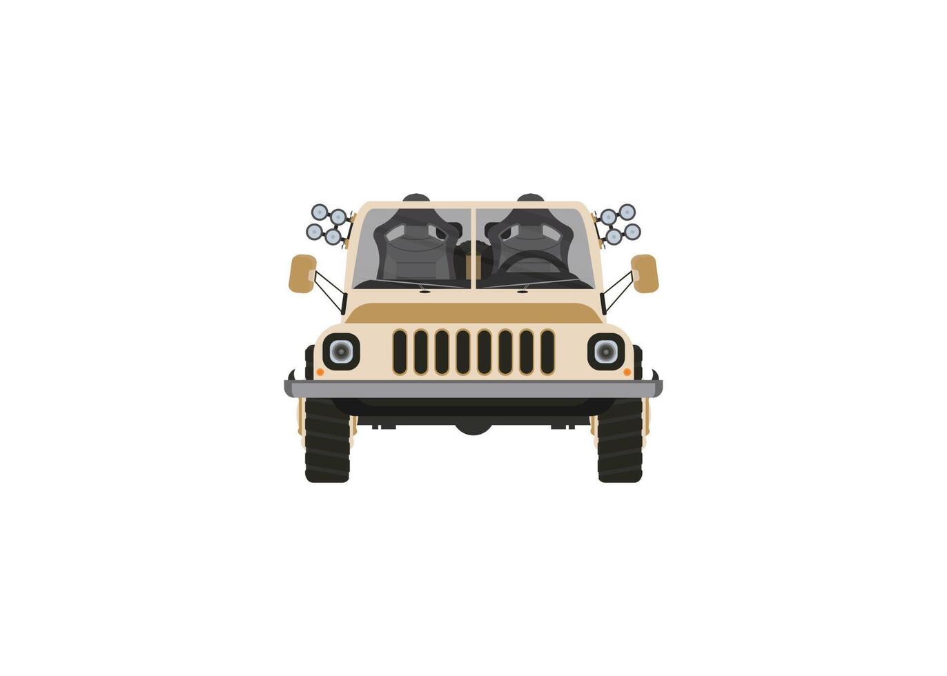 Hunter car illustration in flat style. Vehicle for travel and recreation isolated on white background. vector