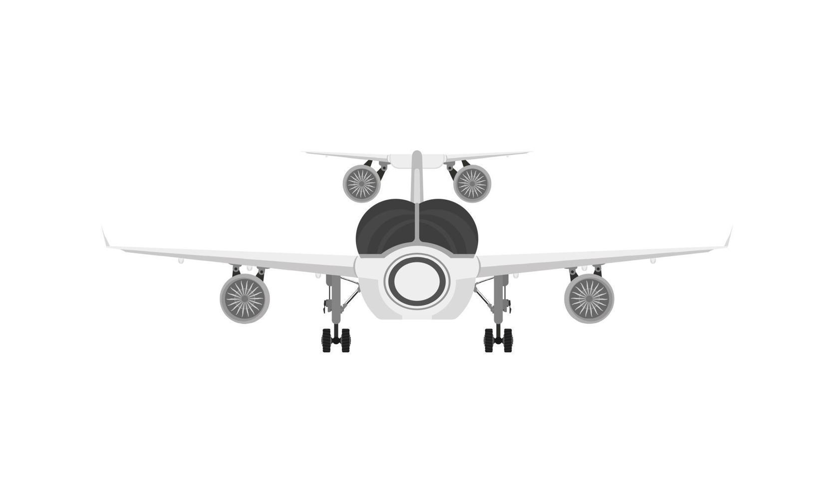 Flying Boeing airliner isolated on white, front view. vector