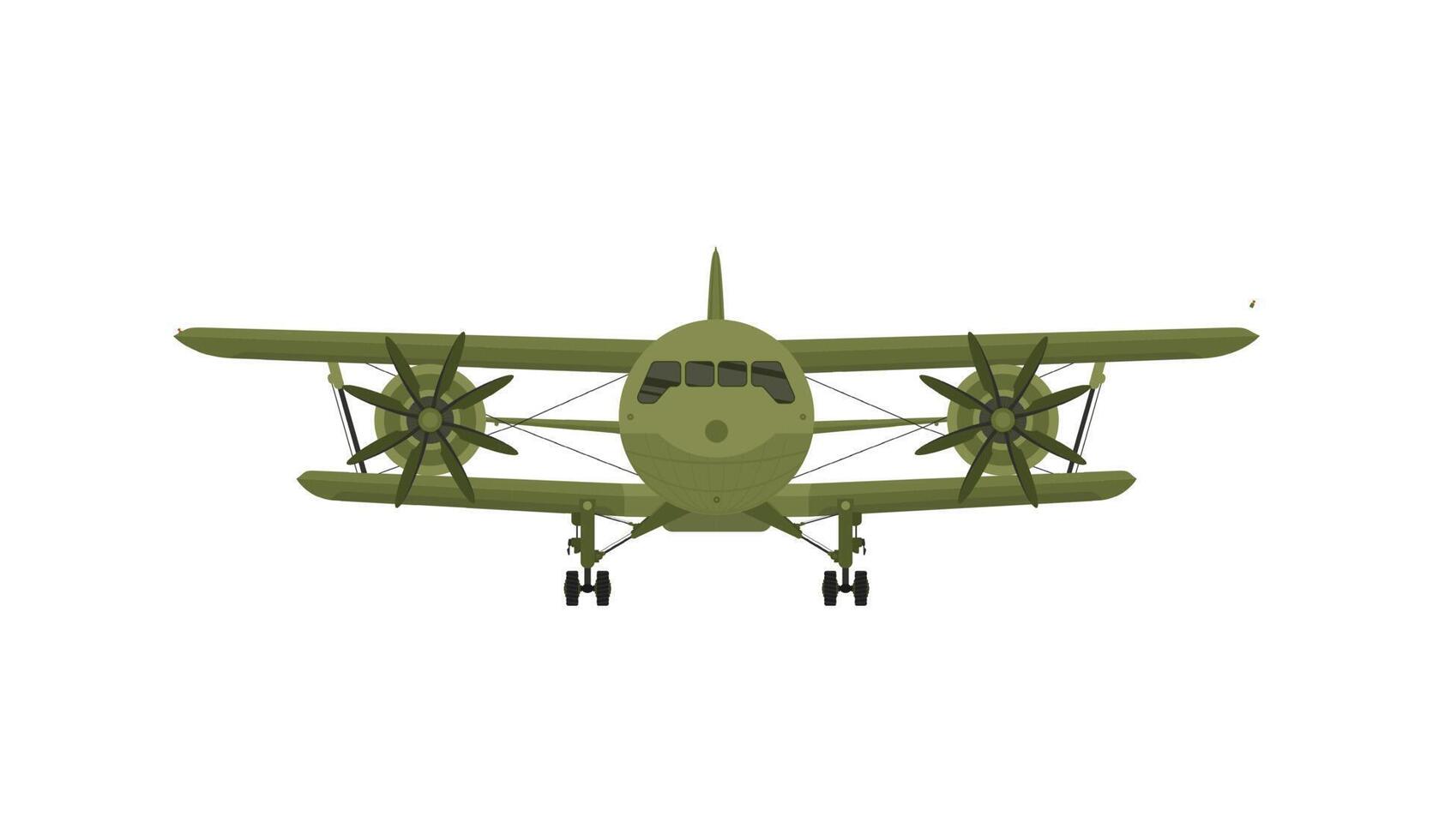 Biplane vintage airplane plane old retro propeller illustration isolated aircraft vector