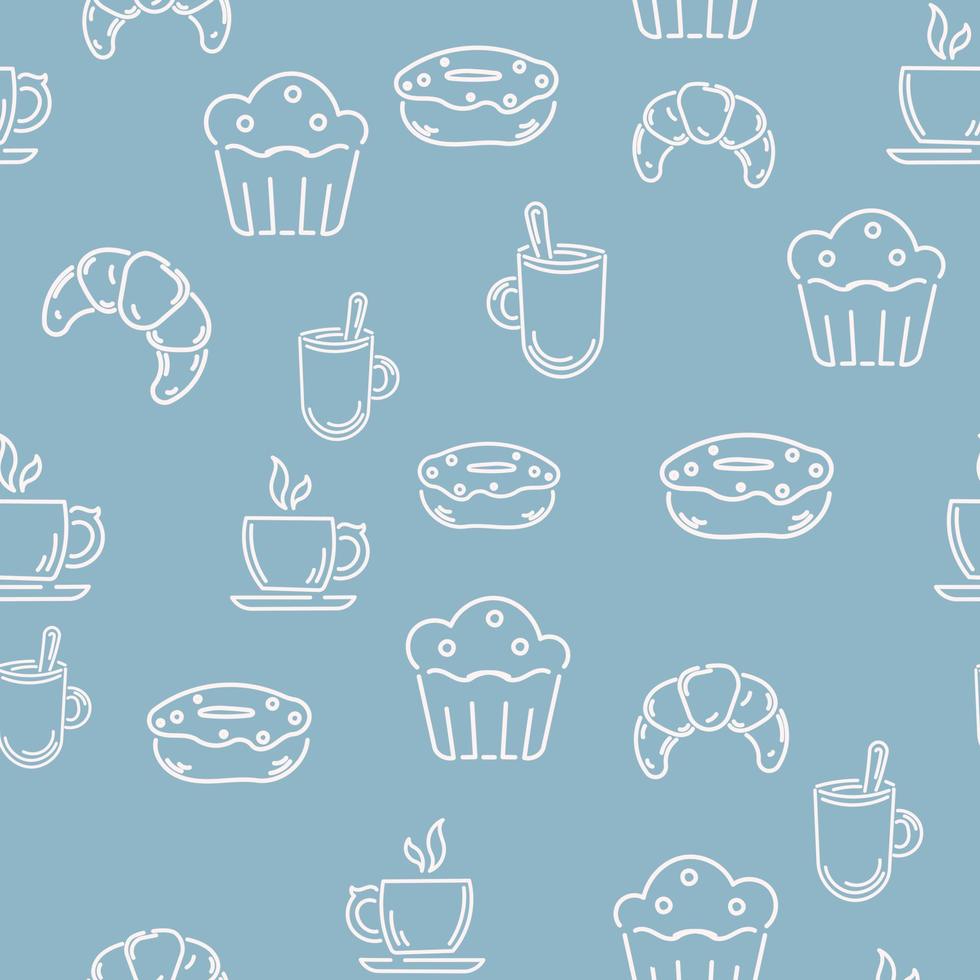 Vector doodle seamless pattern with baby items. Eps 10