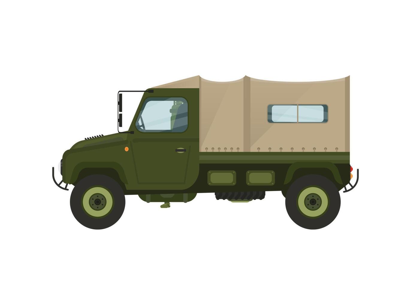 ilustración moderna de vehículos militares, adecuada para activos de juegos, íconos, infografías y otros fines gráficos militares vector