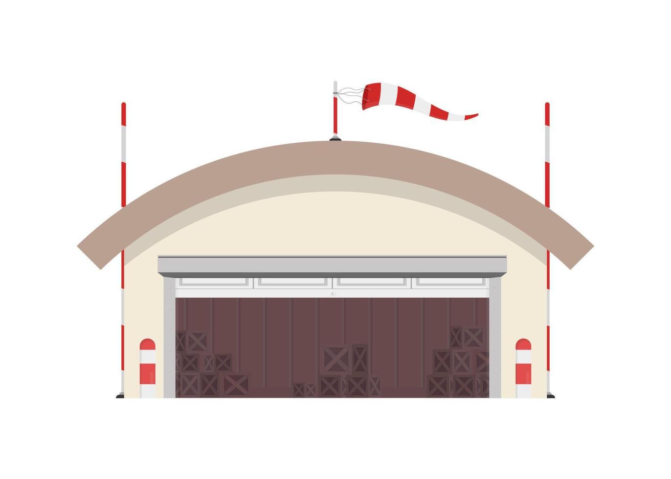 Worldwide warehouse delivering. Storehouse building. Logistics container shipping and distribution. Transportation through the world. Loading and unloading boxes. vector