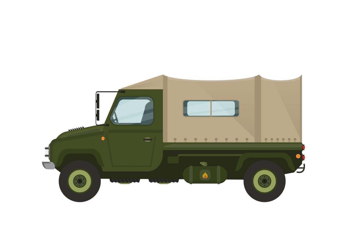 camión militar. ilustración vectorial sobre un fondo blanco. vector