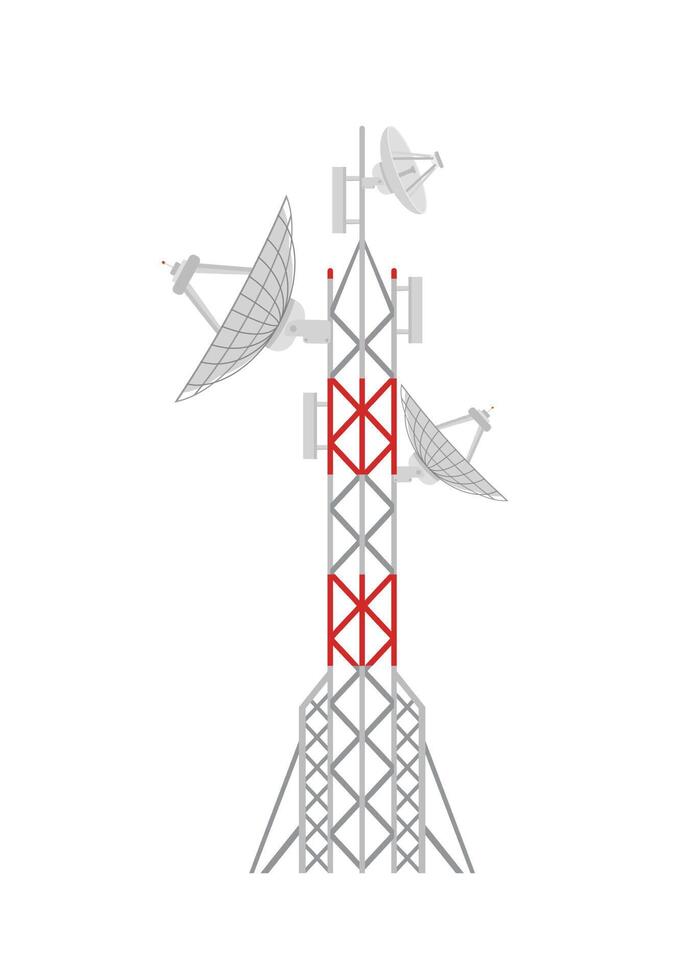 Radio tower icon in cartoon style on a white background vector