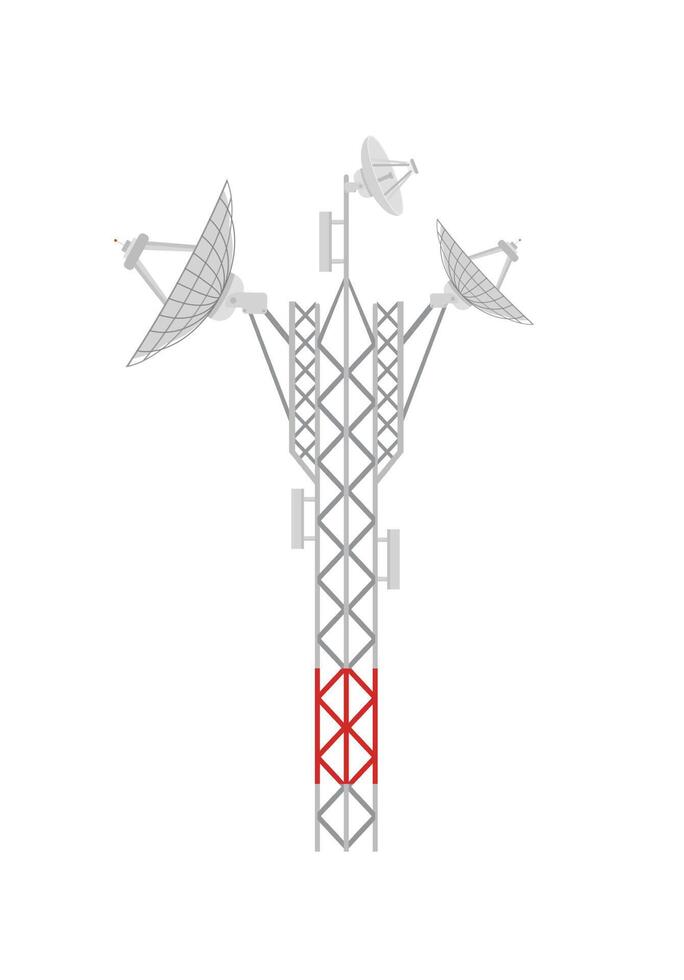 Radio tower icon in cartoon style on a white background vector