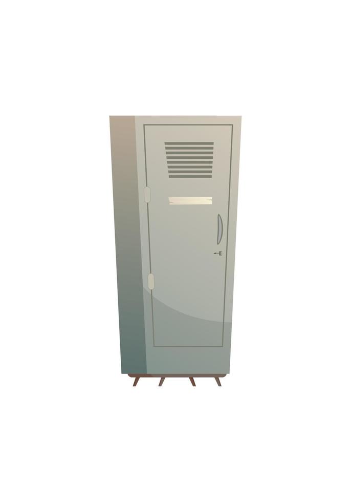 Metal locker storage cabinets for school, fitness club, gym, swimming pool realistic mockups. vector
