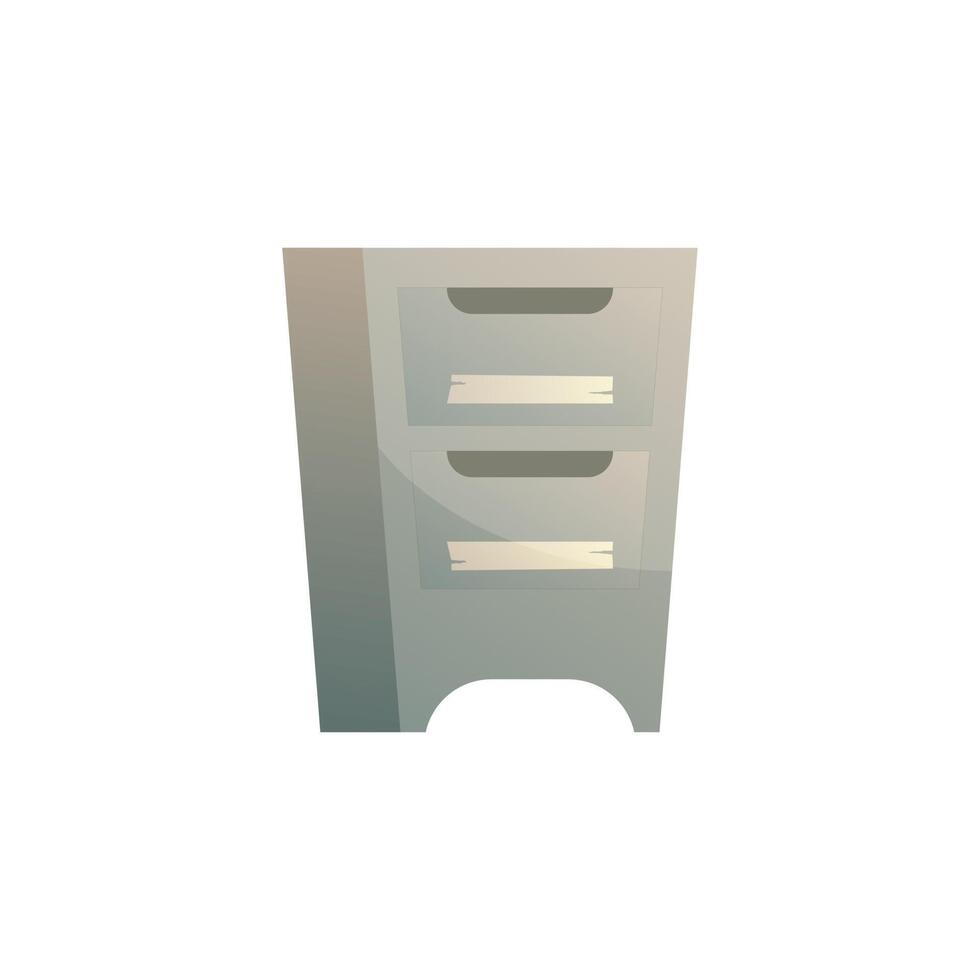 Filing cabinet with four drawer. image isolated on white background vector