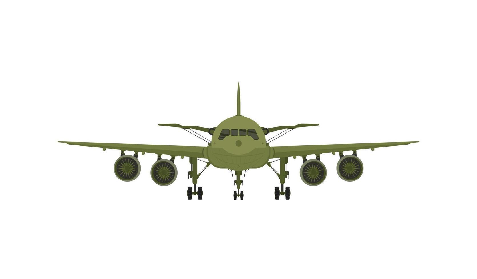 Single tail jet fighter. Simple illustration. Front view vector