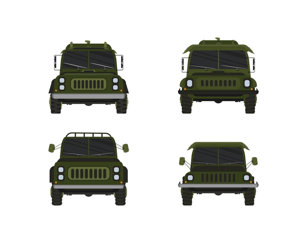 Armored Military Vehicles with Heavy Tank System Set for your design project vector