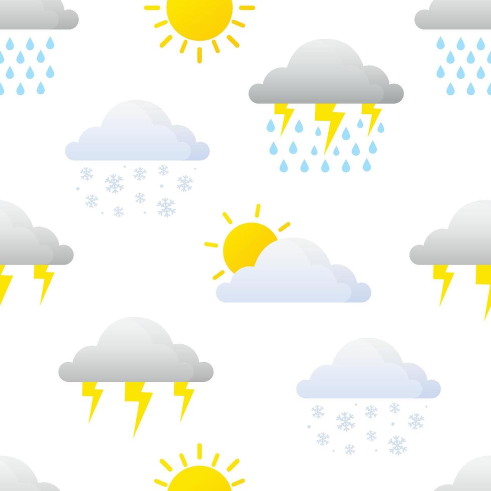 Cloud weather forecast seamless pattern background vector