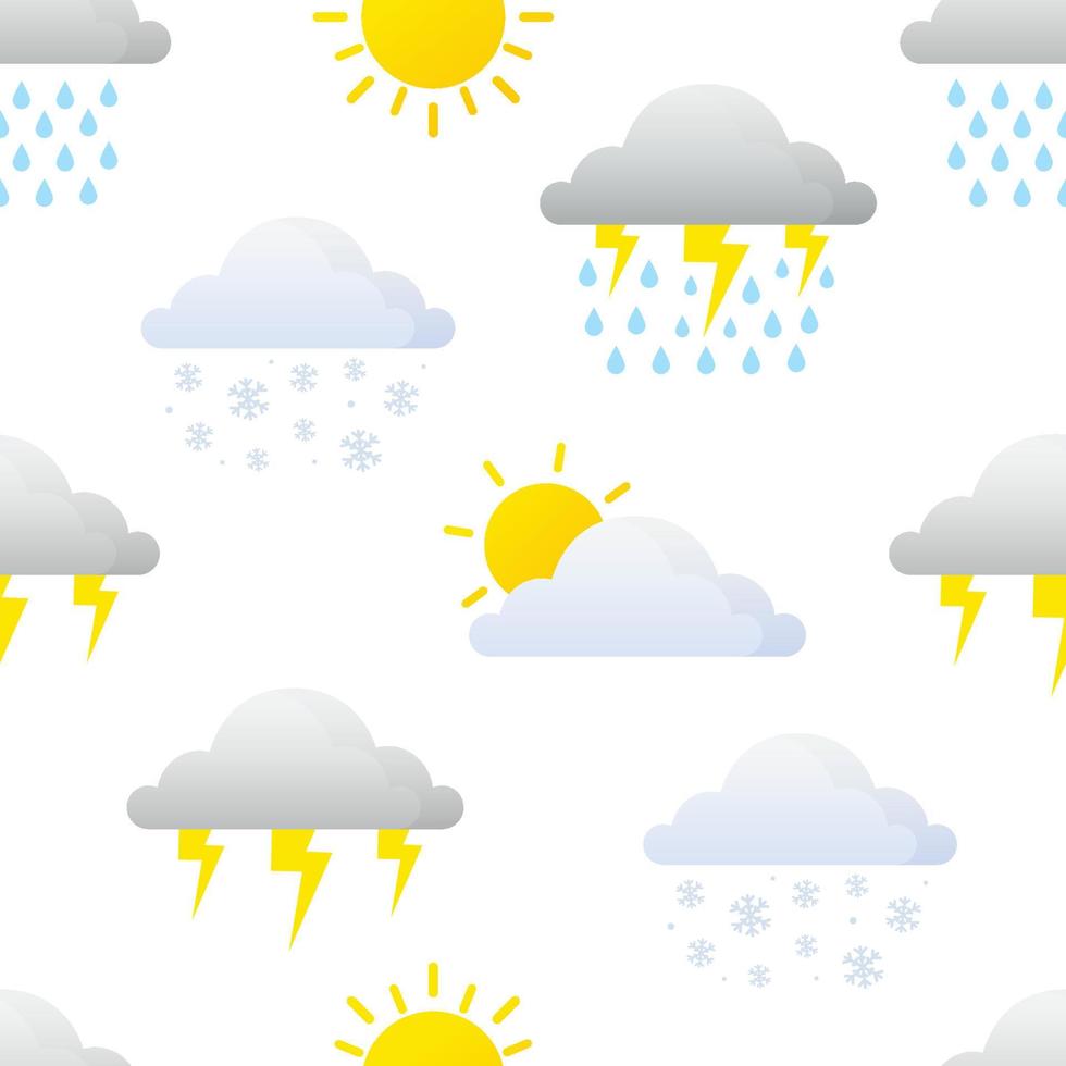 pronóstico del tiempo en la nube sin fisuras de fondo vector