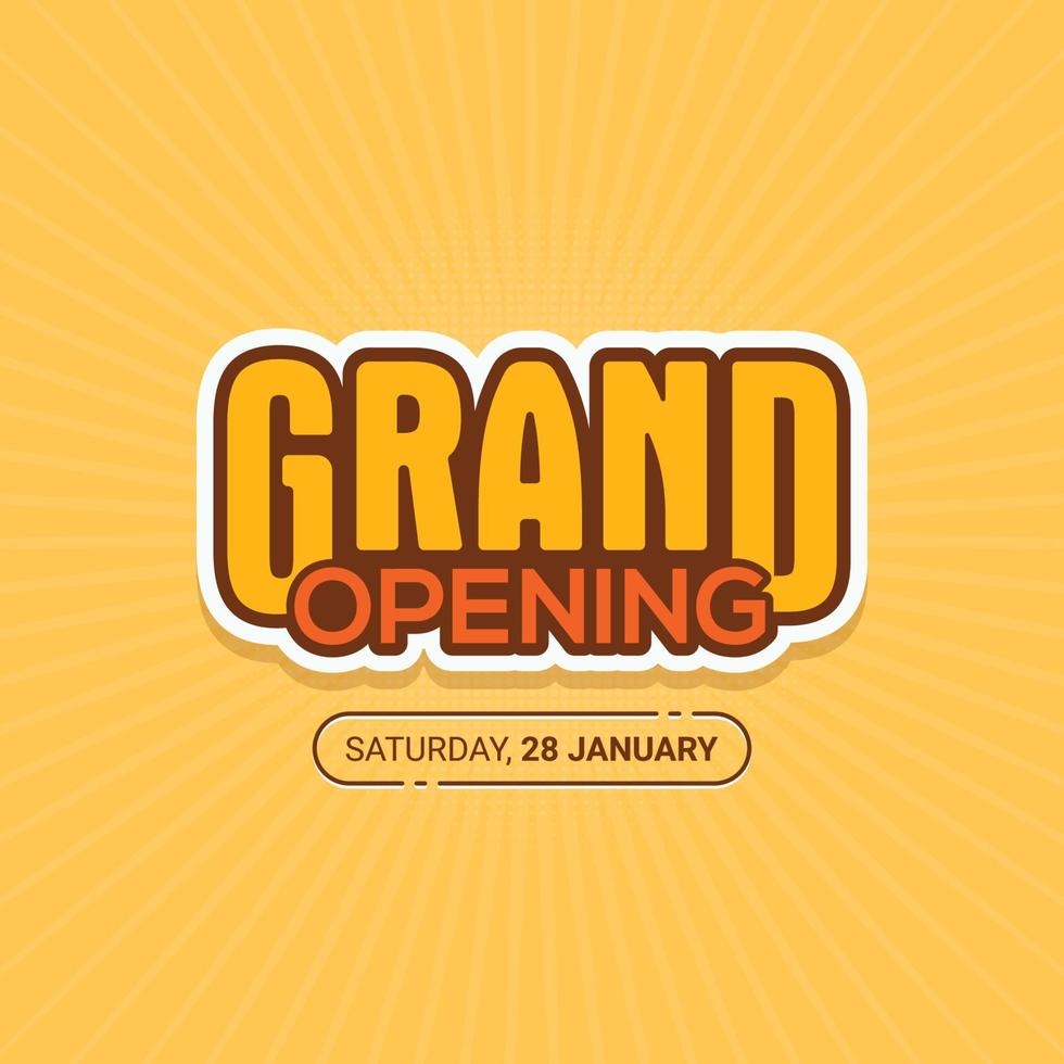 Grand opening banner invitation template vector