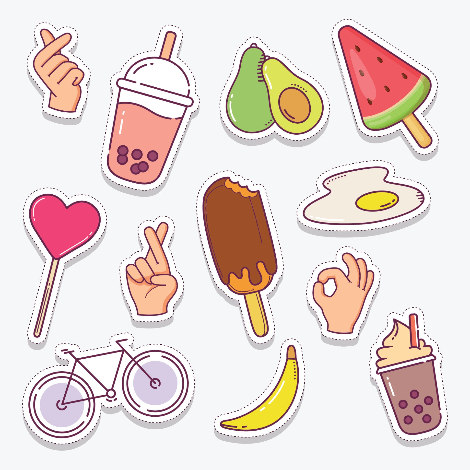 Vector Set Of Cute Fun Templates With Frames,patches,stickers In