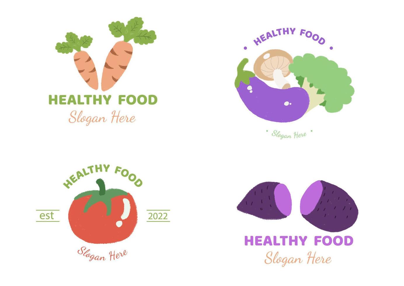 Hand drawn vegetables logo design vector