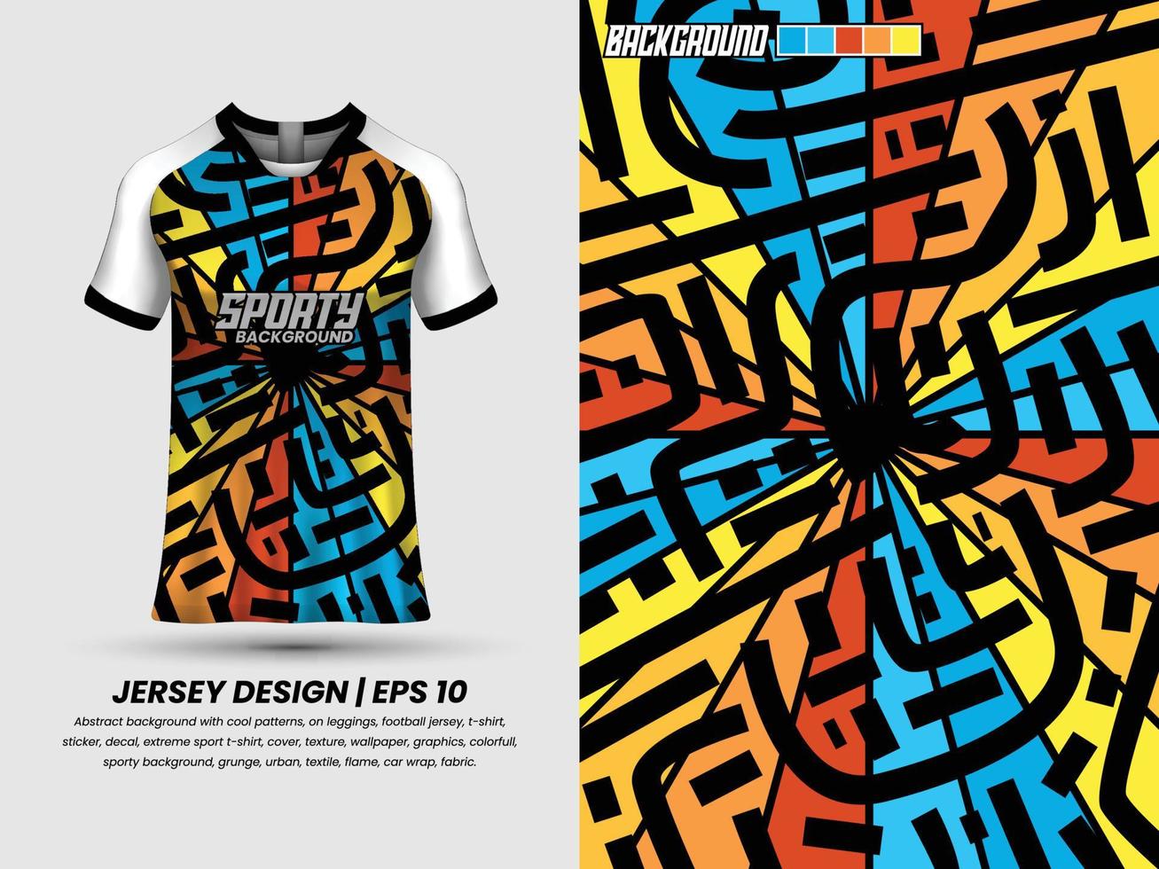 Soccer jersey design for sublimation, sport t shirt design, template jersey vector