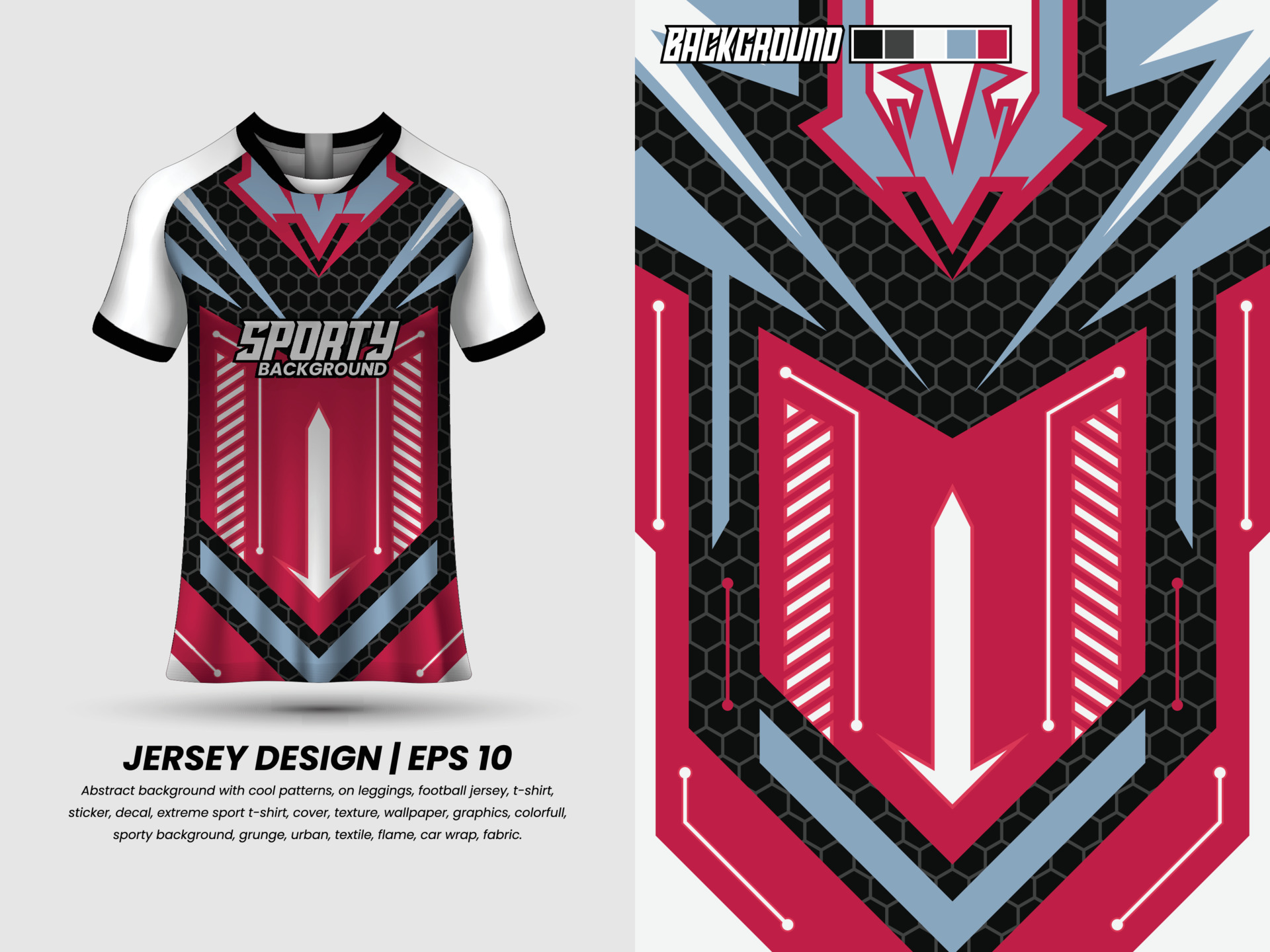 Soccer jersey design for sublimation, sport t shirt design, template