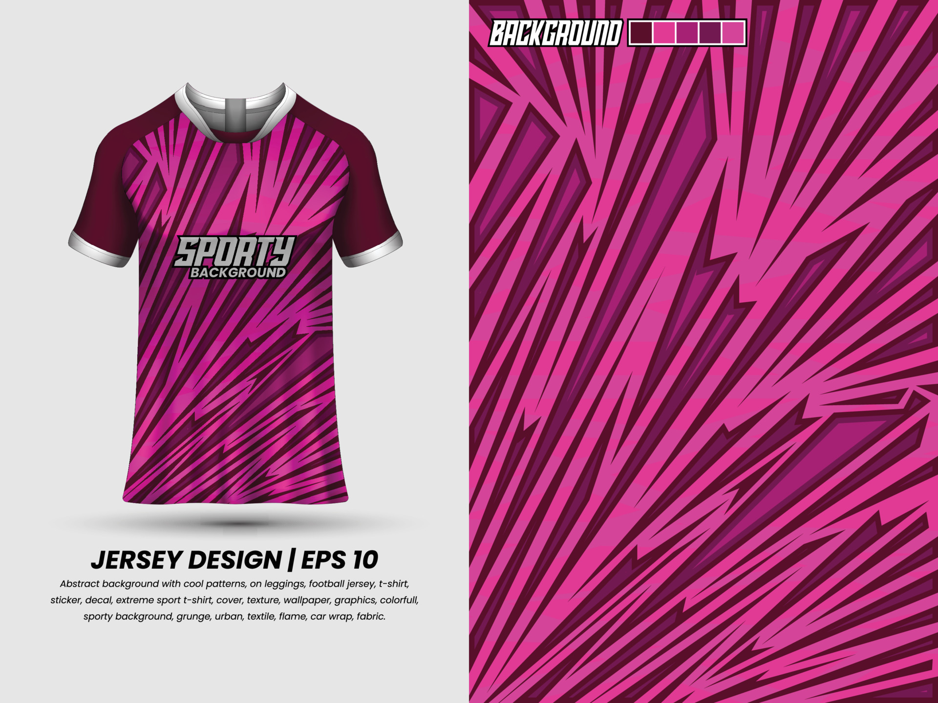 Pink Sport Shirt Design Template For Soccer Jersey Football