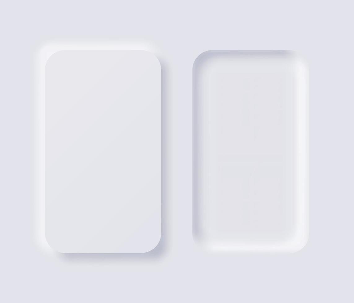 White button Neumorphism design elements vector set, Button and Element for UI Web design or Application UI Design.