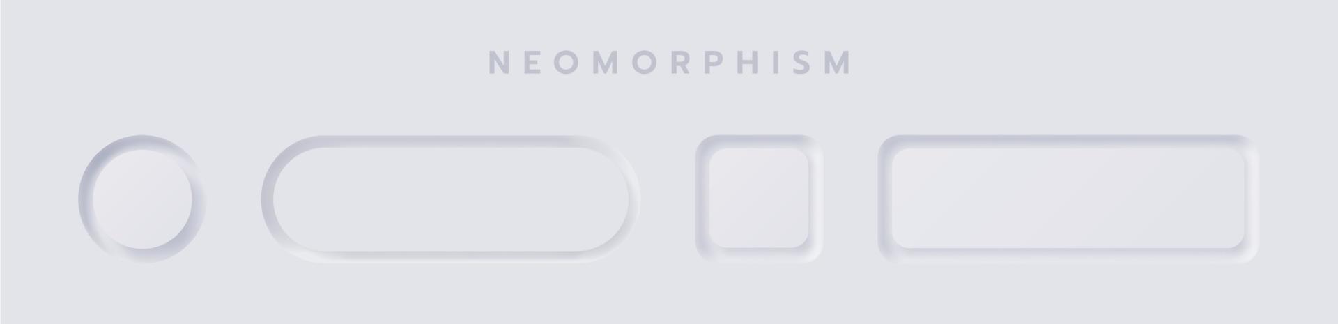 White button Neumorphism design elements vector set, Button and Element for UI Web design or Application UI Design.