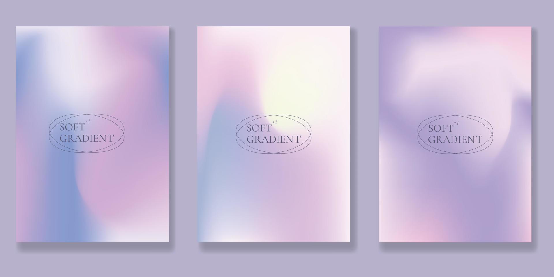 conjunto de plantillas de fondo de degradado suave minimalista. elegante textura suave y borrosa en colores pastel. diseño vectorial para portadas, afiches, volantes, presentaciones, tarjetas, pancartas, publicidad. vector