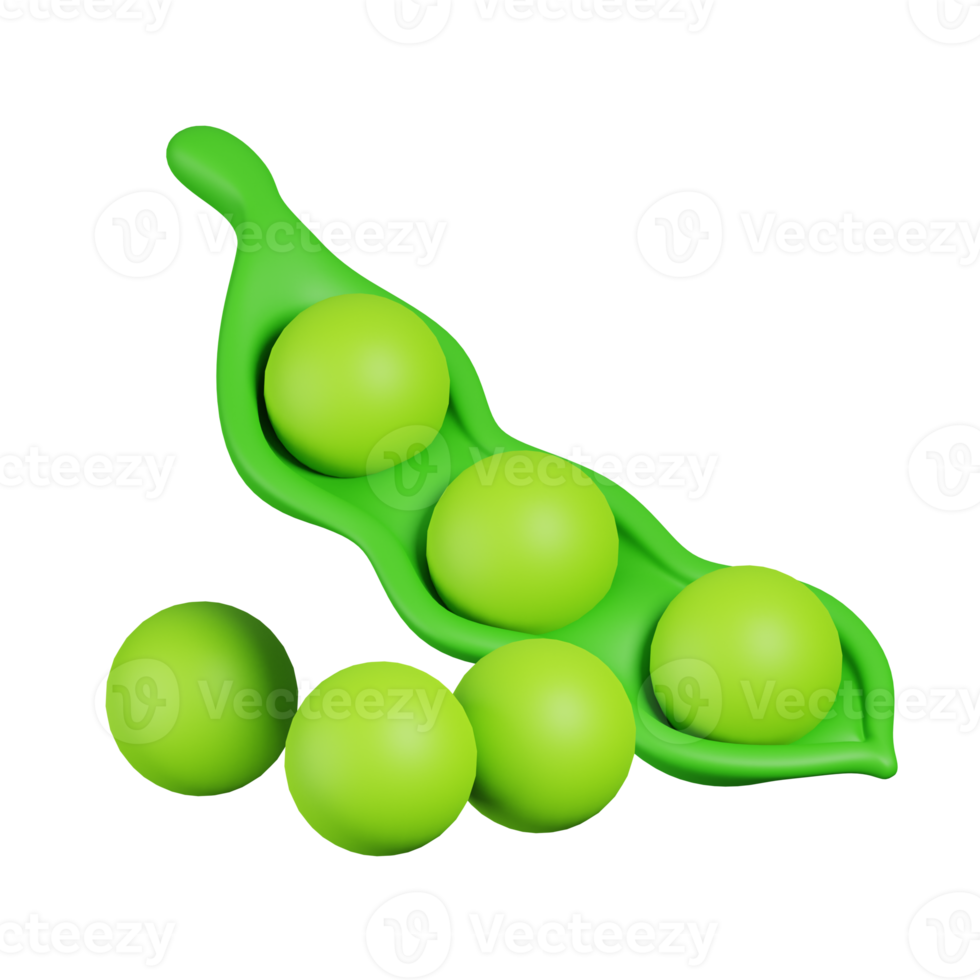pois isolés. rendu 3d de l'icône de noix, de graines et de céréales png
