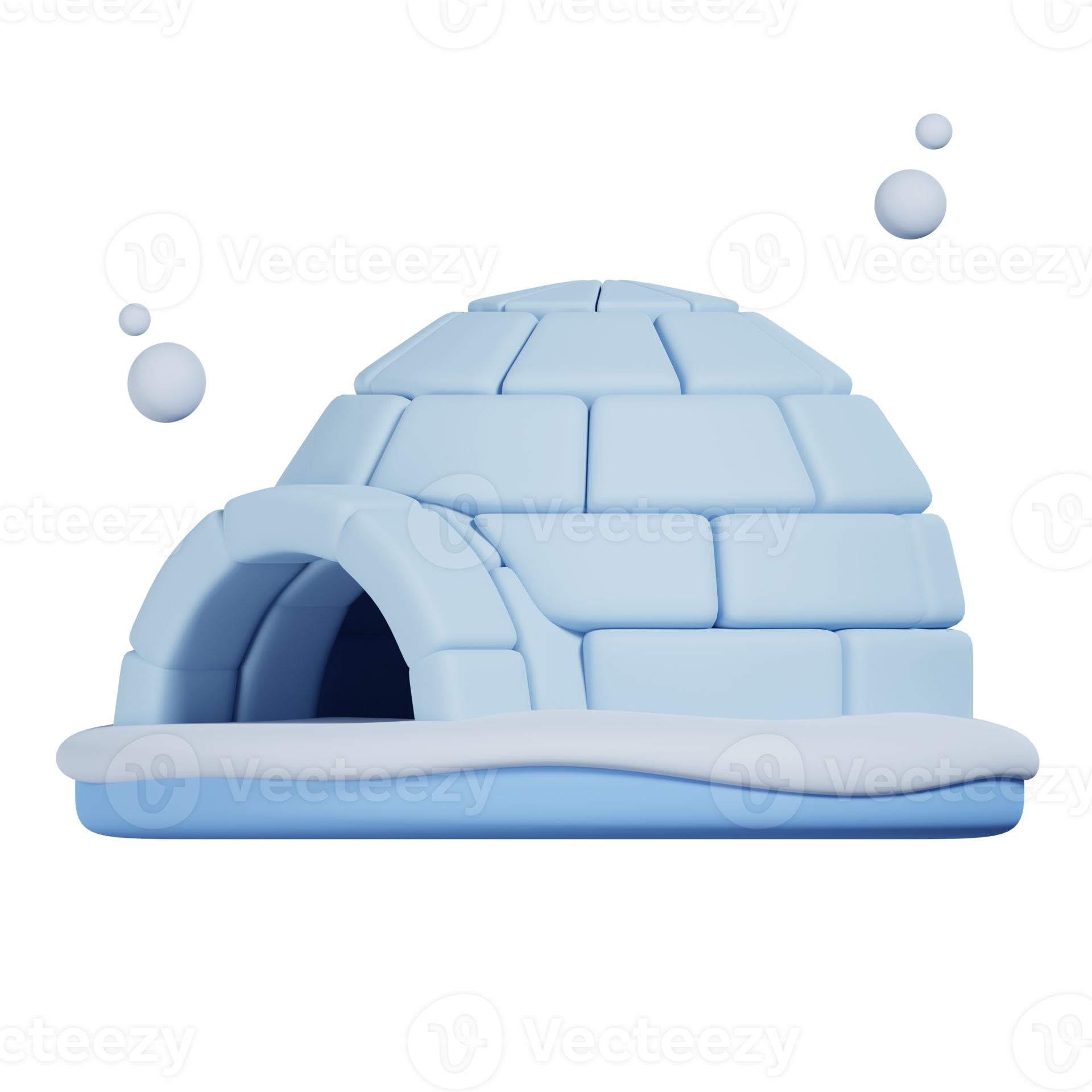 Igloo ice house isolated. 3D render of Winter icon 16595898 PNG