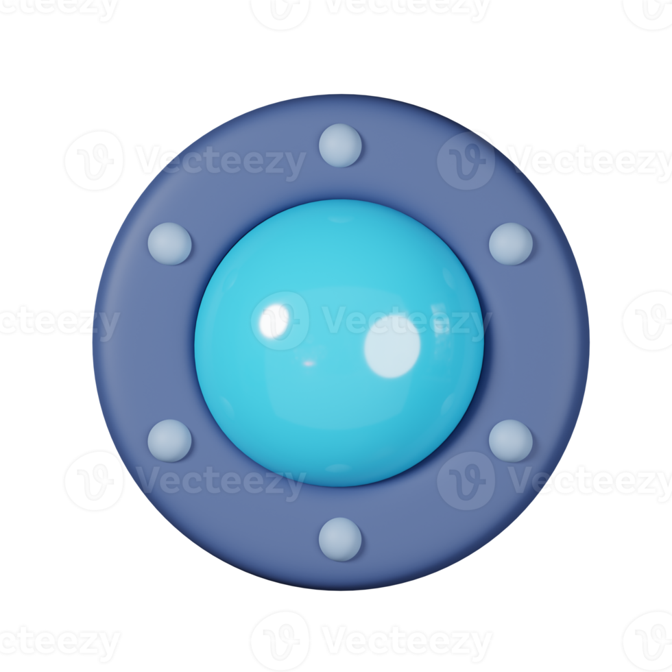 Porthole window of sailing ships or submarines window isolated. 3D render of Sea and beach icon png
