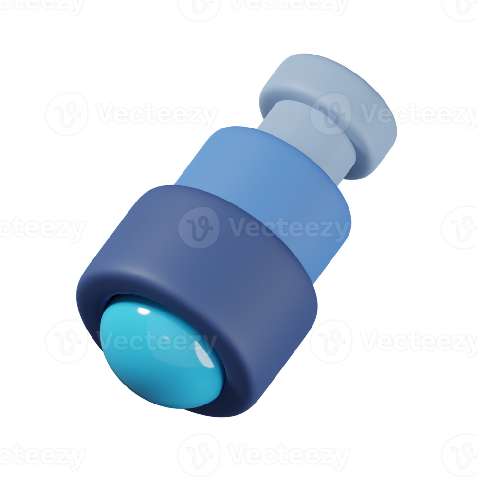 télescope monoculaire ou spyglass bleu isolé. Rendu 3D de l'icône de la mer et de la plage png