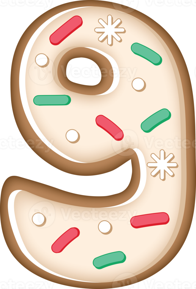 Cookie Alphabet Number 9 png