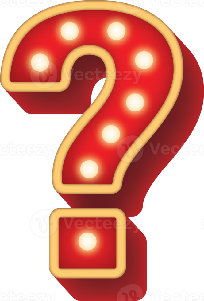 Symbol Alphabet Bulb Red Light Question Mark png