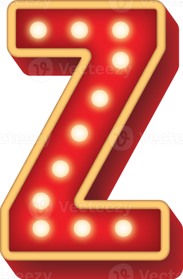 Alphabet Bulb Red Light Z png