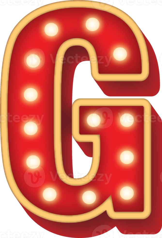 alfabeto lampadina rosso leggero g png
