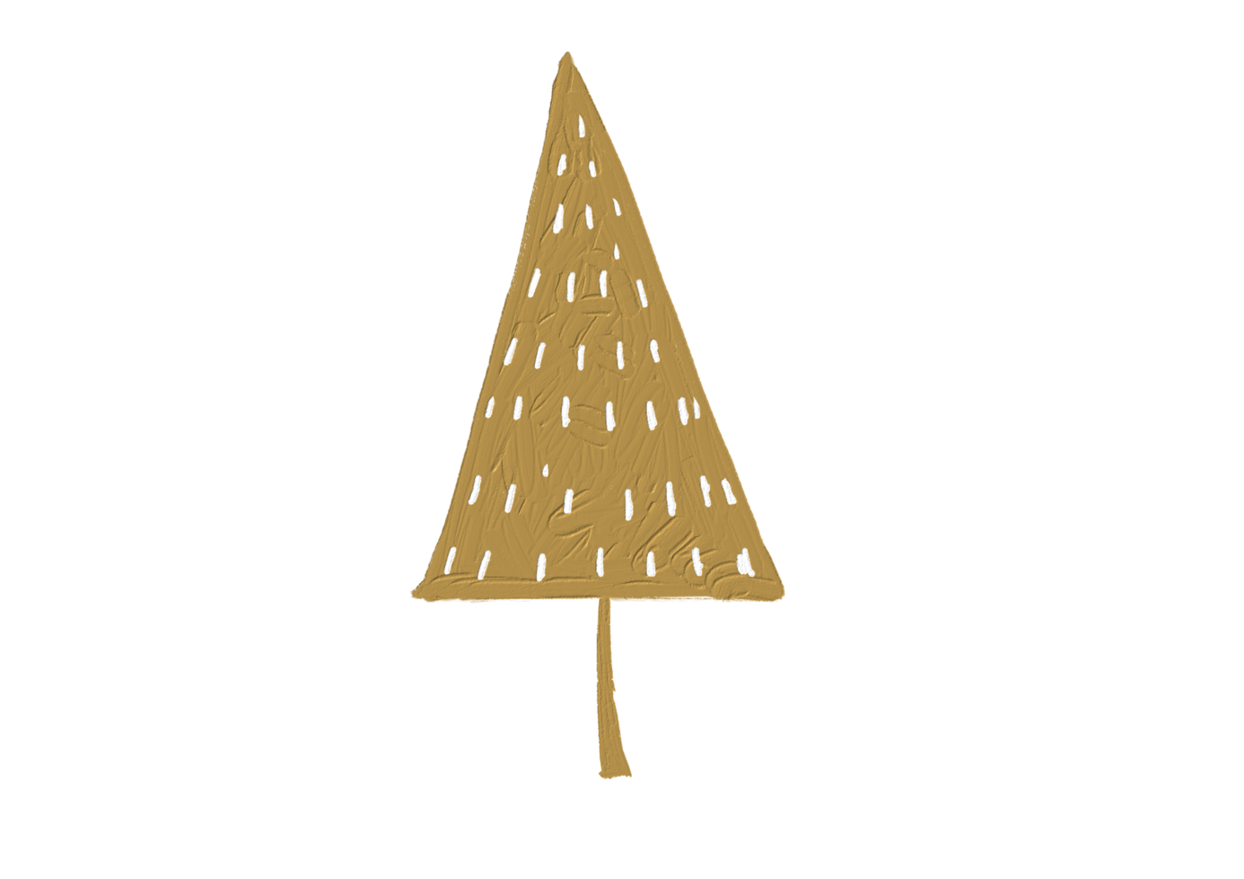 Hand drawn oil brush stroke Christmas tree with star isolated  on png or transparent  background. Graphic resources for New Year, Birthdays and luxury card.