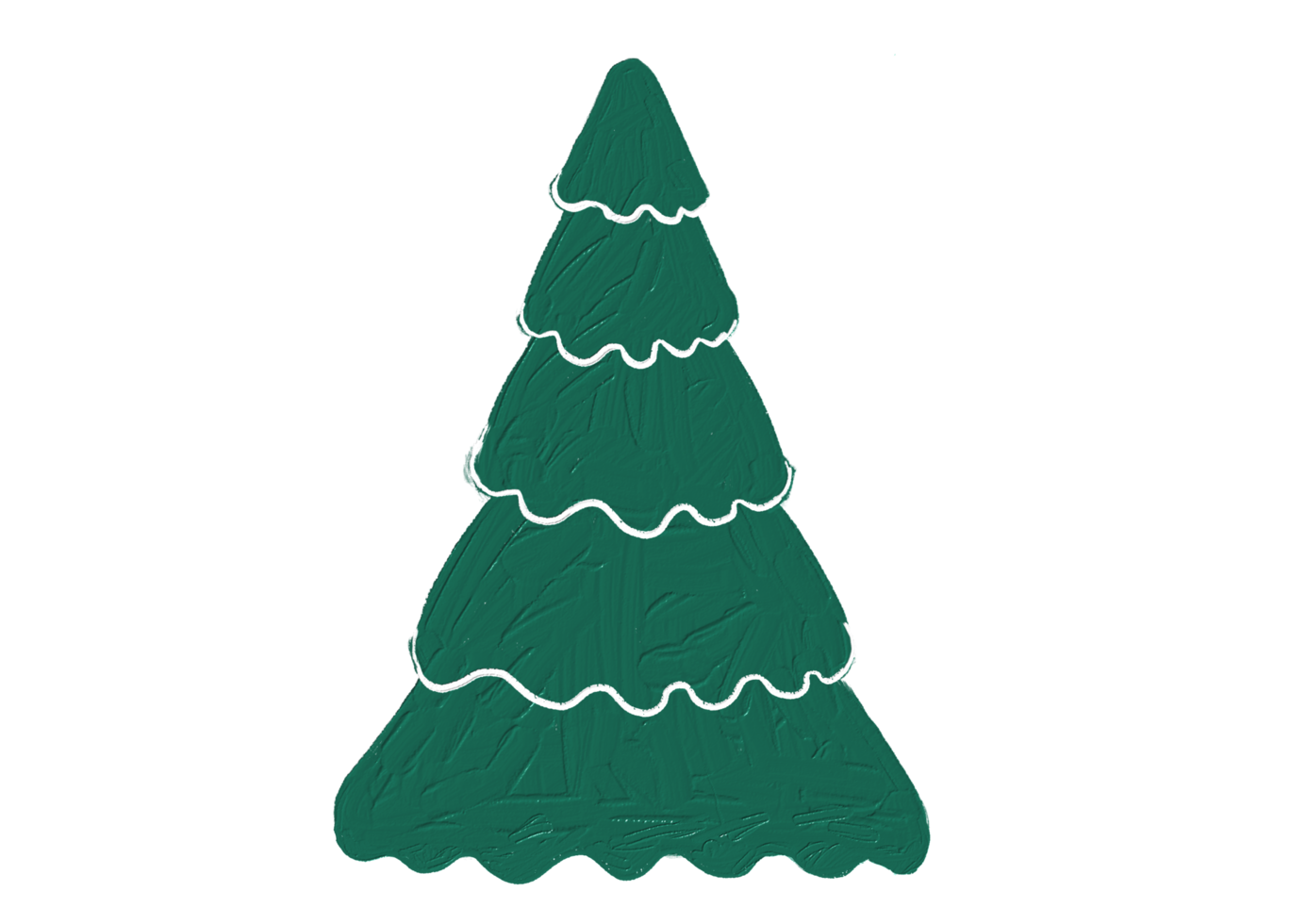 Hand drawn oil brush stroke Christmas tree with star isolated  on png or transparent  background. Graphic resources for New Year, Birthdays and luxury card.