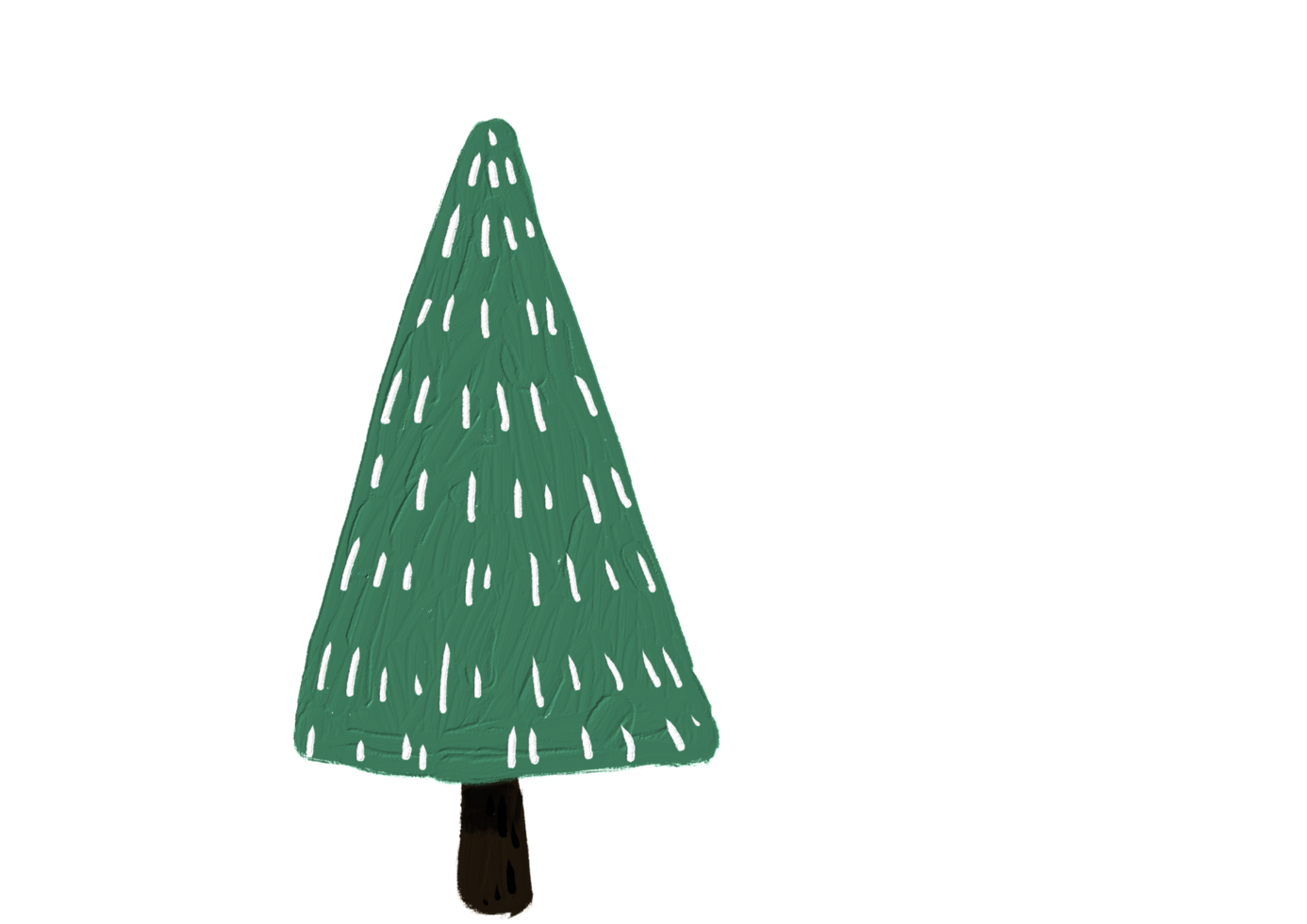 Hand drawn oil brush stroke Christmas tree with star isolated  on png or transparent  background. Graphic resources for New Year, Birthdays and luxury card.