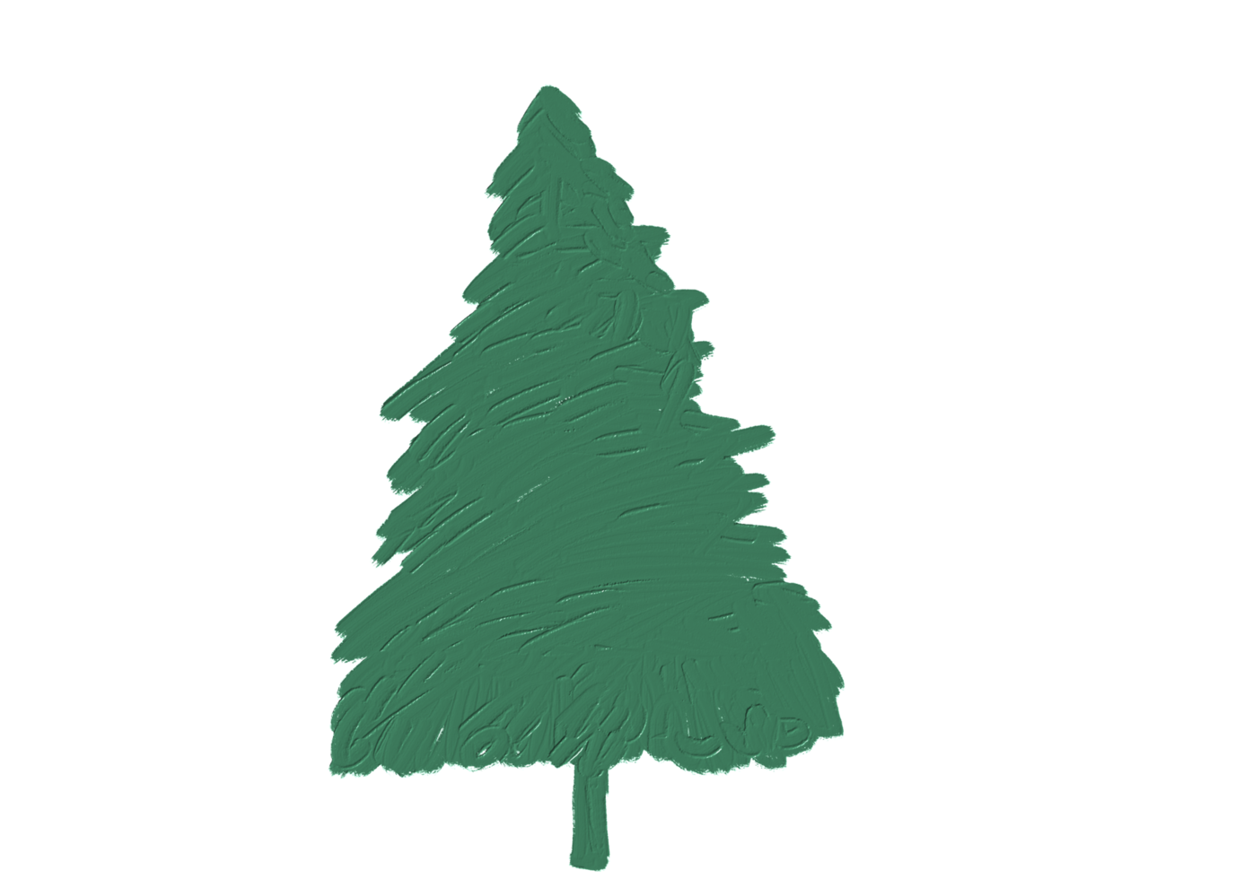 Hand drawn oil brush stroke Christmas tree with star isolated  on png or transparent  background. Graphic resources for New Year, Birthdays and luxury card.