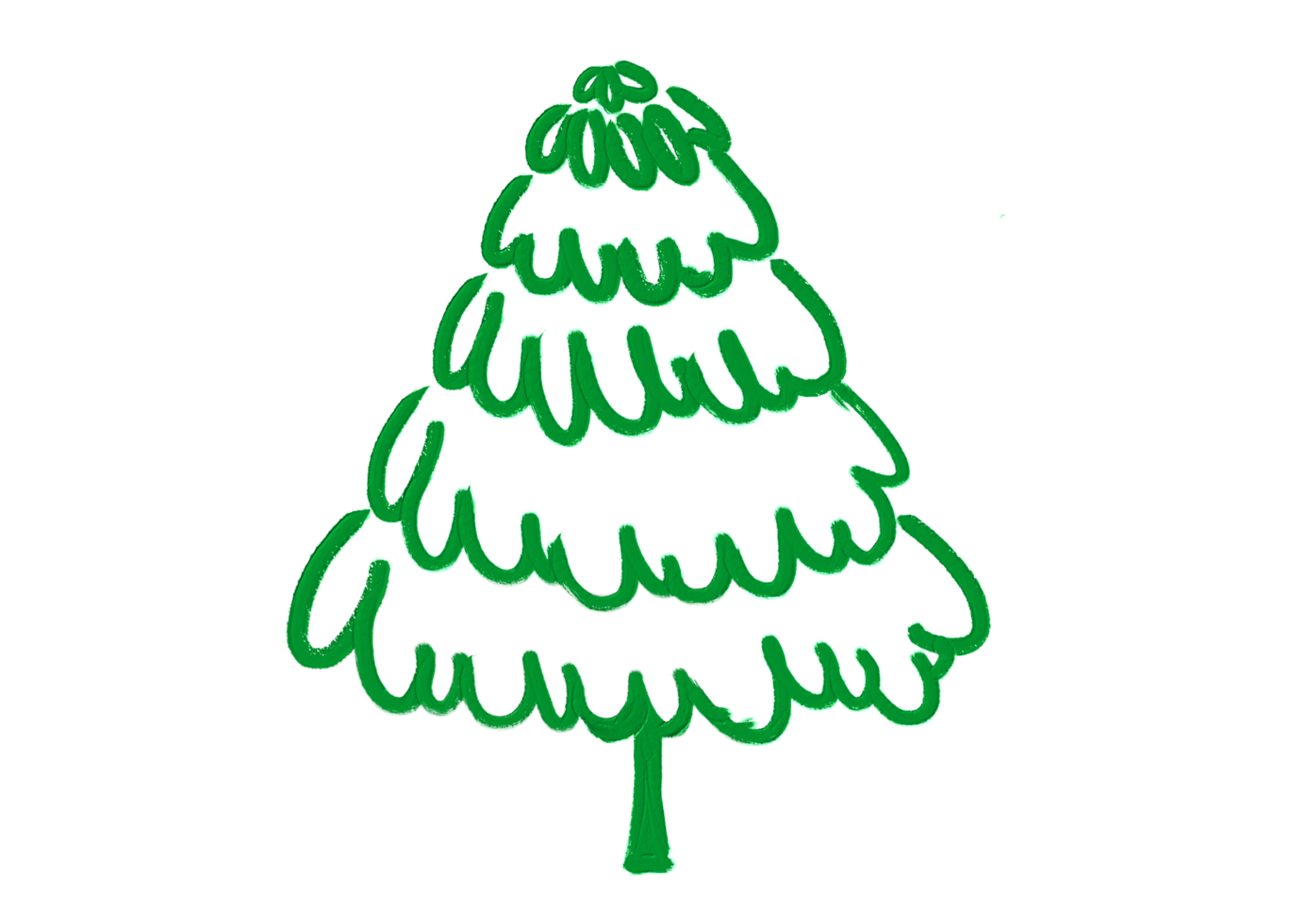 Hand drawn oil brush stroke Christmas tree with star isolated  on png or transparent  background. Graphic resources for New Year, Birthdays and luxury card.