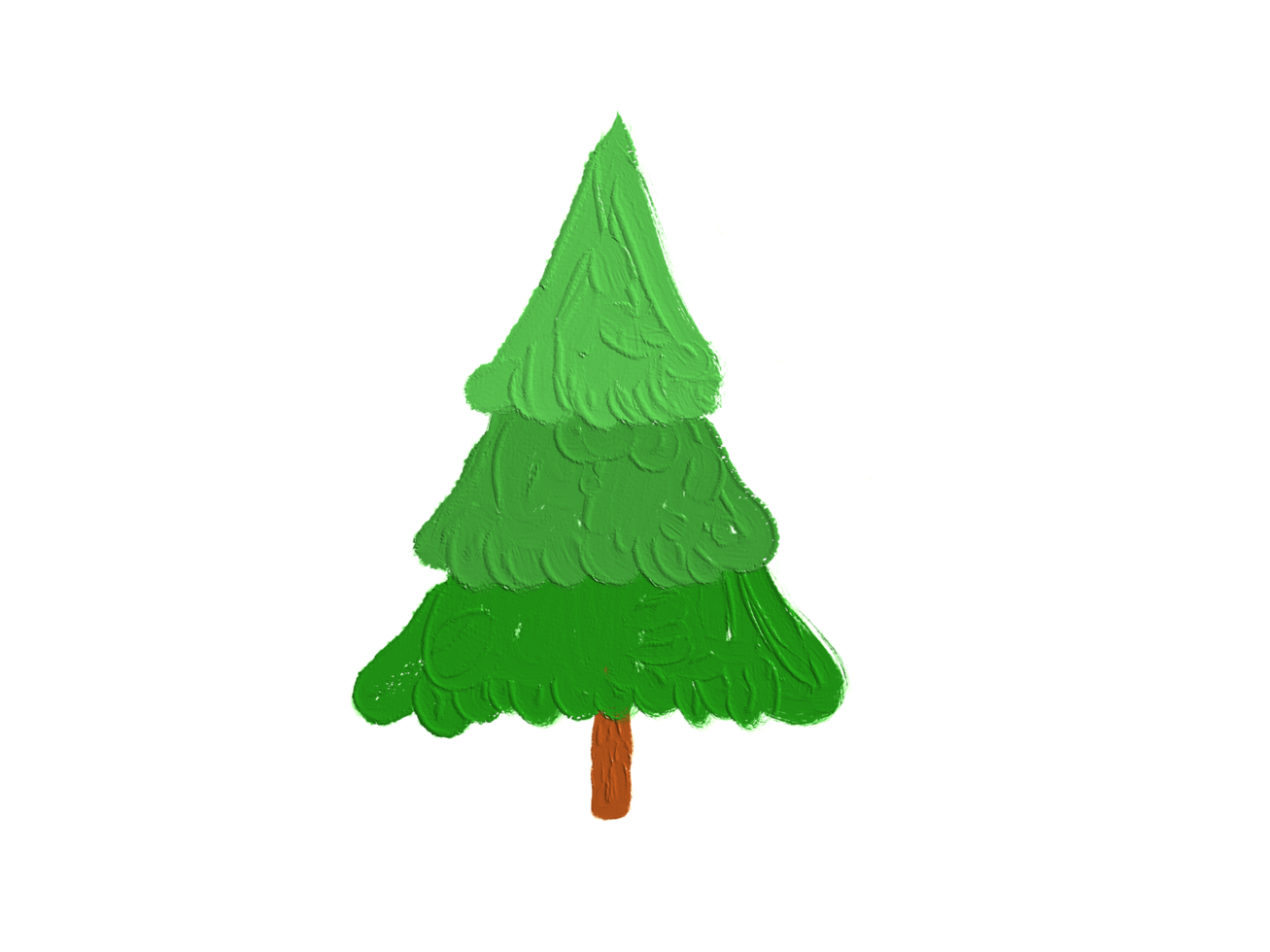 hand- getrokken olie borstel beroerte Kerstmis boom met ster geïsoleerd Aan PNG of transparant achtergrond. grafisch middelen voor nieuw jaar, verjaardagen en luxe kaart.