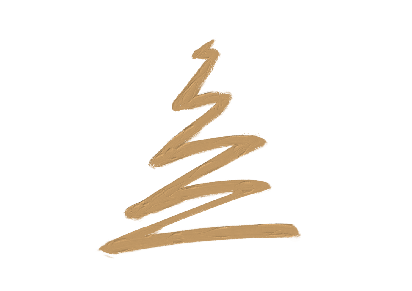 Hand drawn oil brush stroke Christmas tree with star isolated  on png or transparent  background. Graphic resources for New Year, Birthdays and luxury card.