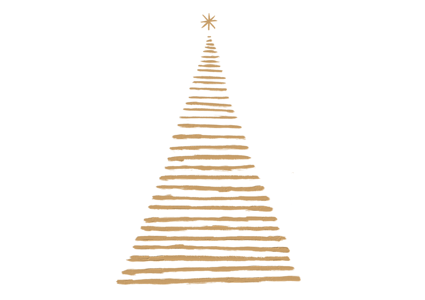 Hand drawn oil brush stroke Christmas tree with star isolated  on png or transparent  background. Graphic resources for New Year, Birthdays and luxury card.