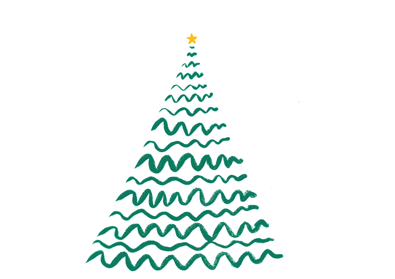 Hand drawn oil brush stroke Christmas tree with star isolated  on png or transparent  background. Graphic resources for New Year, Birthdays and luxury card.