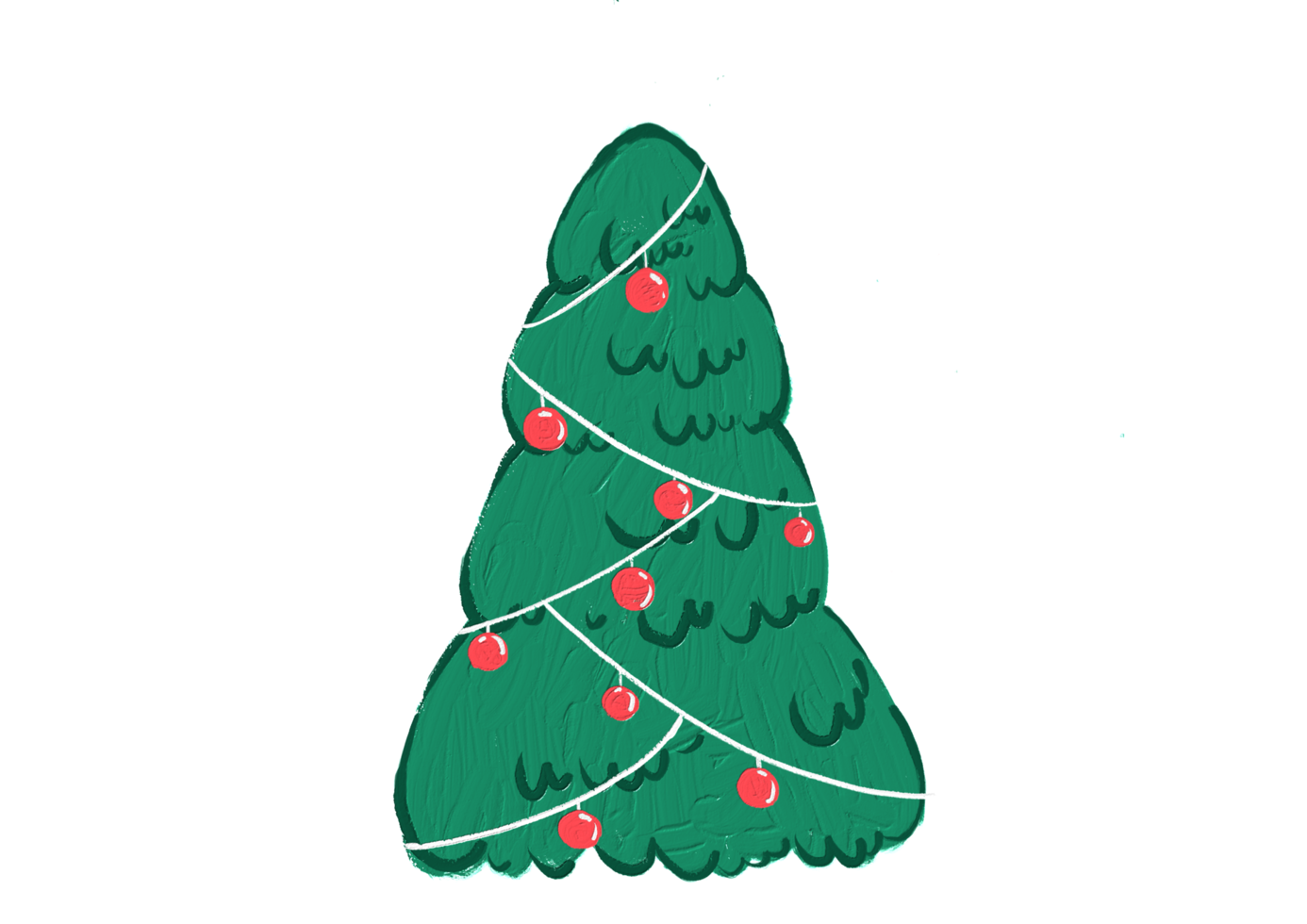 Hand drawn oil brush stroke Christmas tree with star isolated  on png or transparent  background. Graphic resources for New Year, Birthdays and luxury card.